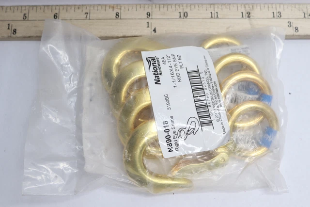 (4-Pk) National Hardware Rigid Eye Snaps 1-1/16" x 4-1/2" N890-018
