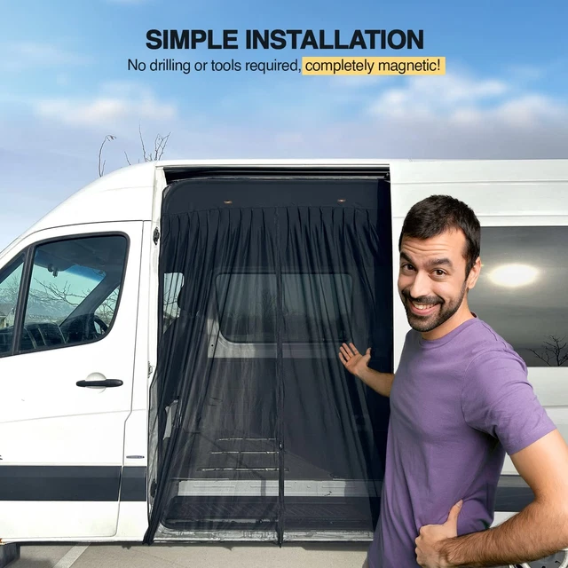 MOSQUITO/FLY SCREENS Sliding door for High Roof Van Bus Camper