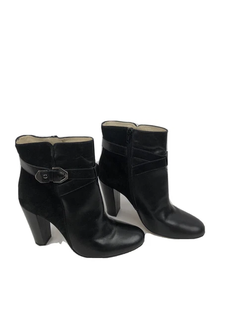 San Marina Bottines à Talons Cuir Lisse  et Nubuck Noir  - Taille 40 2