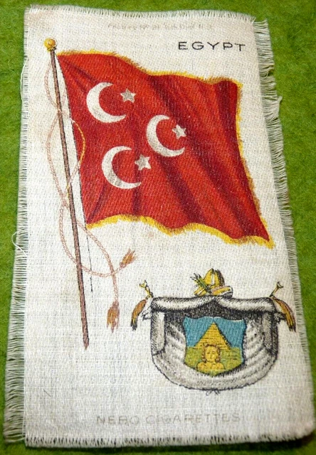 20/22 Nebo cigarettes silk flag Egypt  Publicité en soie ancien drapeau Egypte