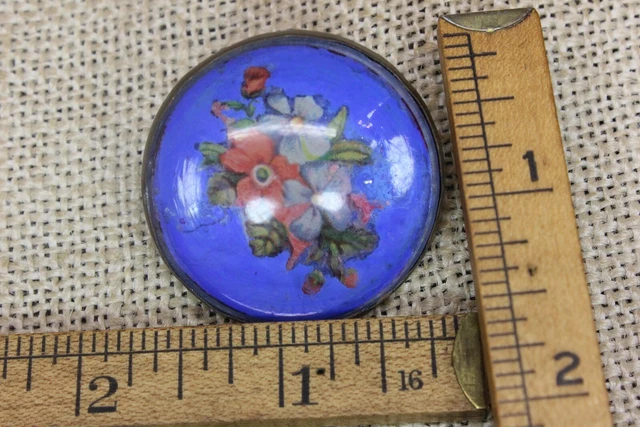 old Horse bridle ROSETTE Bouquet Flowers harness vintage 1800’s Striking BLUE 8