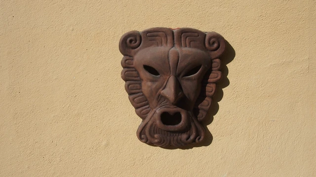 Maske, römische Löwenmaste, Ton
