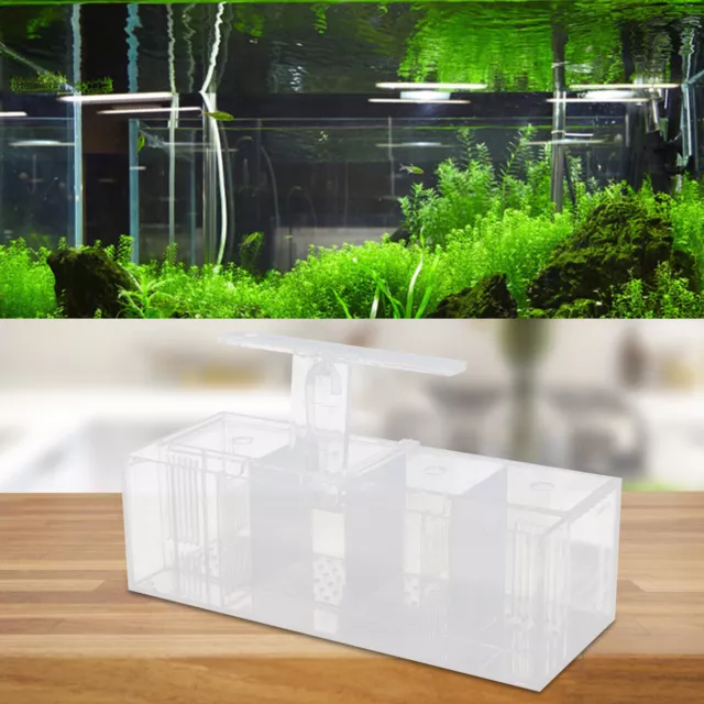 Fish Tank Acrylic 4-Grids Desktop Creative Fish Tank Aquarium Tank w/ LED Lamp