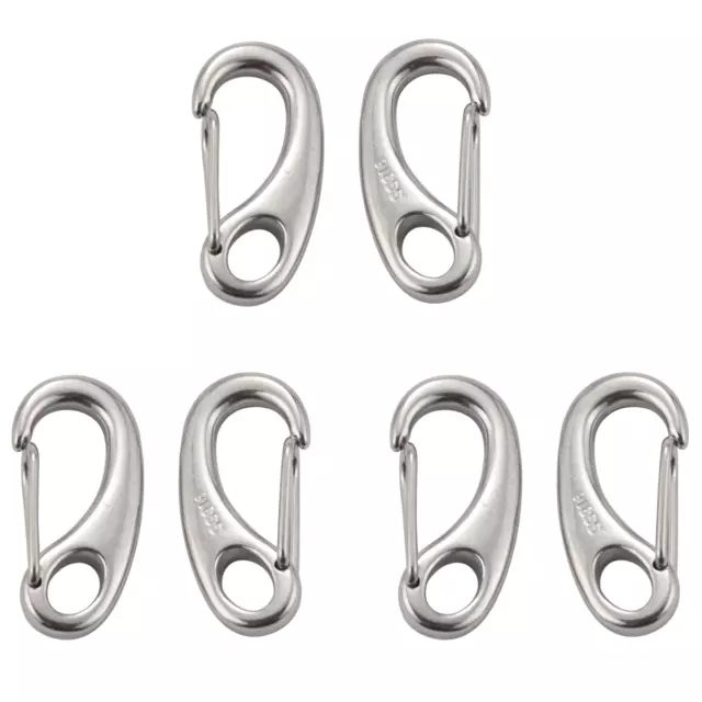 6 Stücke Boot Marine Edelstahl Ei Form Feder Karabiner Haken Clips  Carabin5059