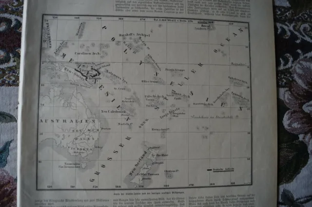 1885 Zeitungsdruck n 477 Südsee Carolinen Marianen Neu Guinea KOlonien