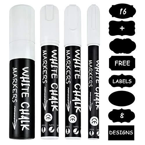 Ulifeme Marqueur Craie Feutre Craies Blanc 3mm 6mm 10mm et 15mm pour Tableau ...