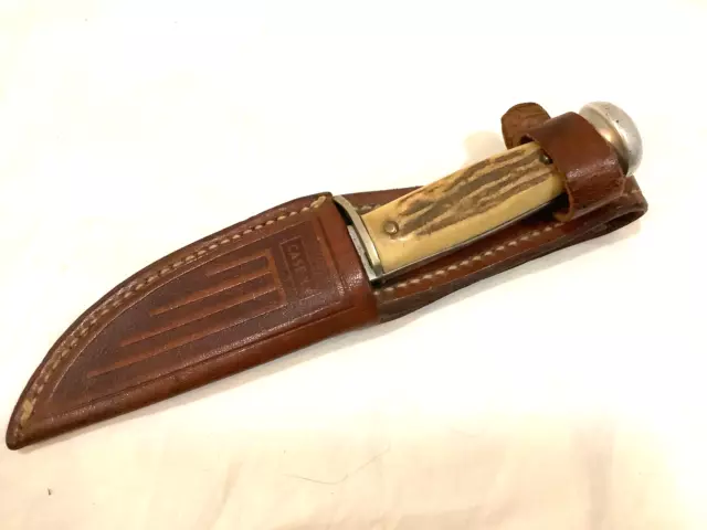 CASE XX USA Stag Fixed Blade 3.5 Hunting Knife w/ Sheath 1940-1965 $175.00  - PicClick
