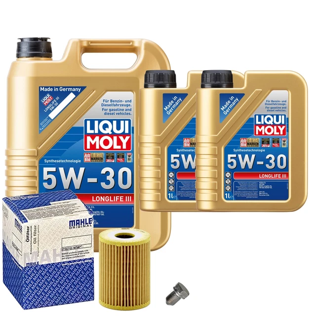 Motoröl 5W30 LIQUI MOLY Longtime High Tech 8L+BOSCH Ölfilter+ Ölablassschraube