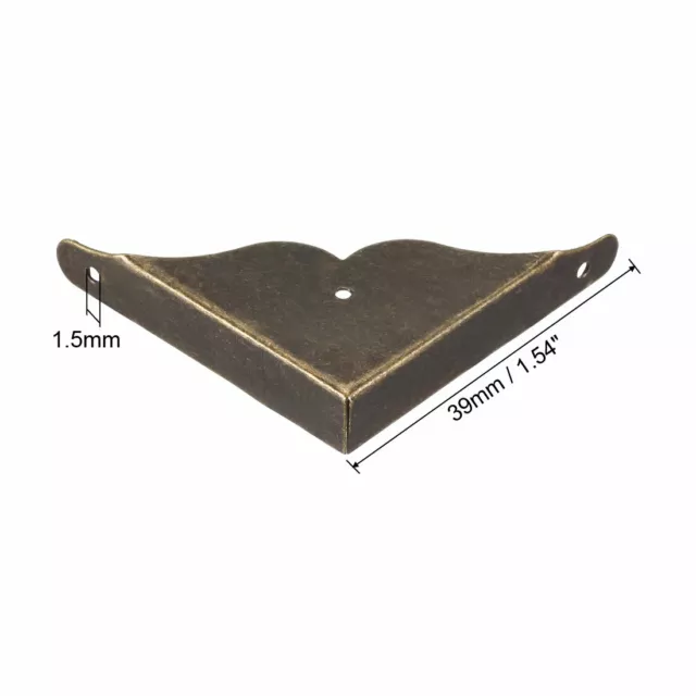 Metal Desk Corner Protectors Table Edge Cover Guard 39x39x8mm Bronze Tone 8pcs 2