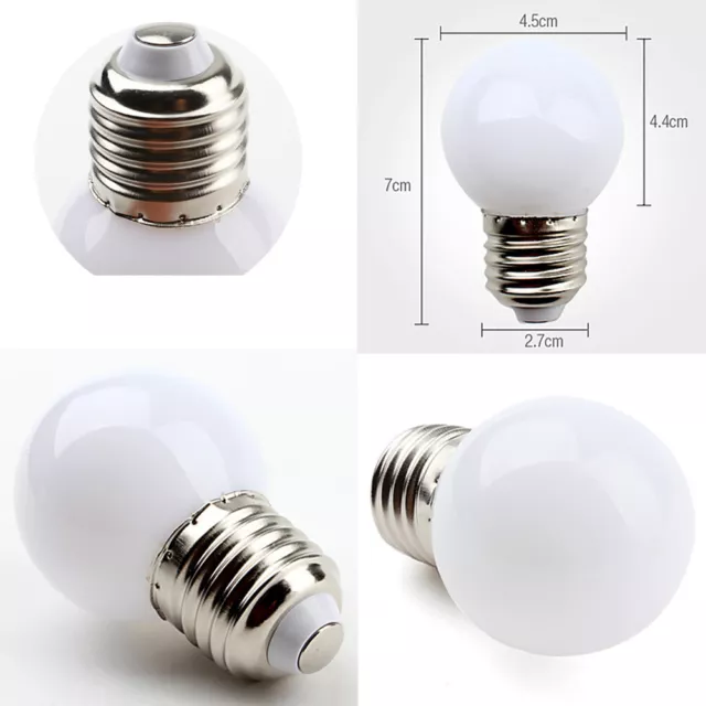 12x E27 LED 1.5W Warm white Globe G45 bulb 220V Festoon String Lights Decor Lamp