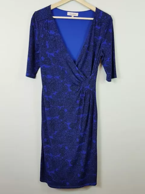 [ DIANA FERRARI ] Womens Blue and Black Floral Dress | Size S or AU 10