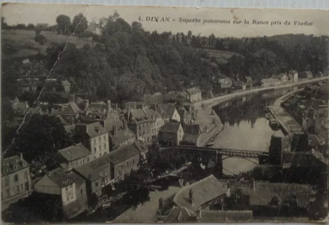 Dinan 22 CPA Superb Panorama On La Rance Taken From Viaduct Good Condition 1924
