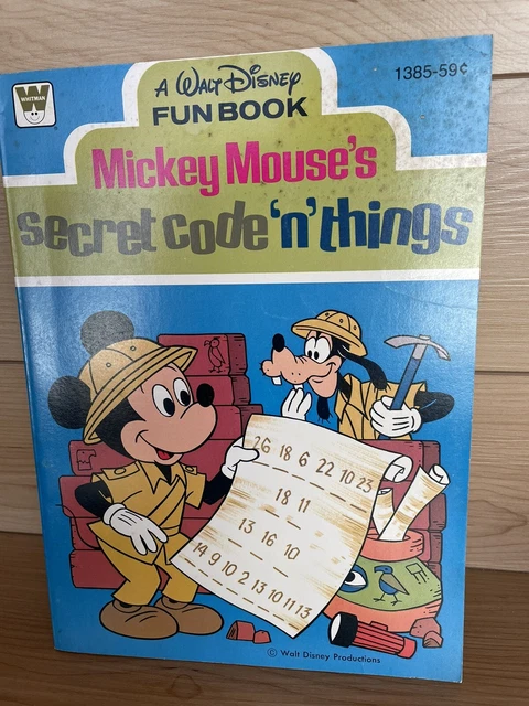 1978 MICKEY MOUSE Secret Code n Things Walt Disney fun book vintage EUR ...