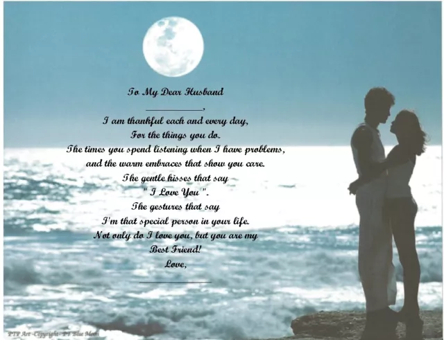 Personalized Poem Gift for that Special Husband (See all 27 Backgrounds)