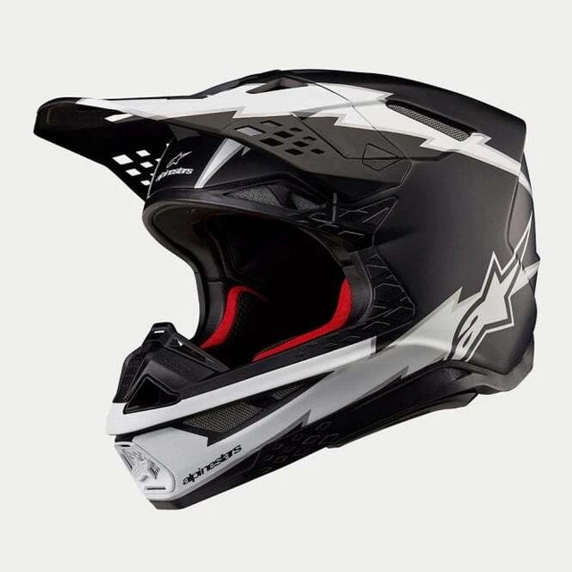 Alpinestars S-M10 *22:06* AMPRESS MX Motocross Helmet (Black/White Matt)