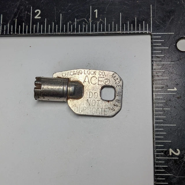 Vintage Arcade Vending Machine Slot Tubular Barrel Key Ace Chicago # 82700 Vintage Arcade Vending Machine Slot Tubular Barrel Key Ace Chicago # 82700