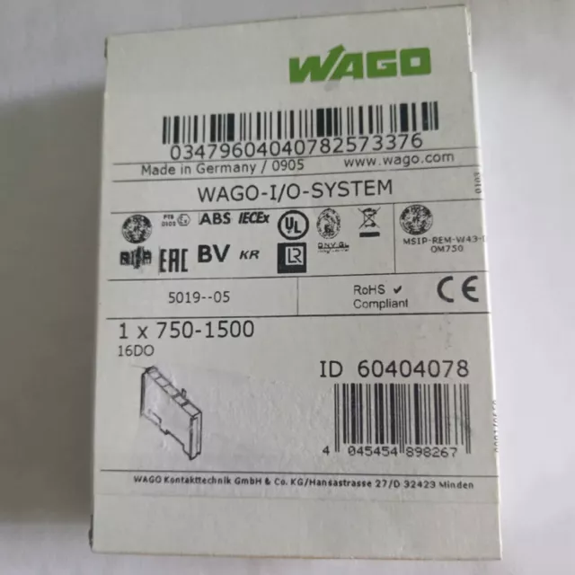 750-1500 New In Box Wago 750-1500 16-Channel Digital Output Module 7501500