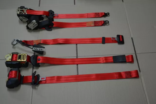 Juego de 5 cinturones de seguridad  Rojos 25th style Vw Golf Mk3 3p seatbelt