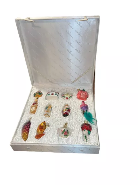 Old World Christmas Ornaments Box Set Of 12 OWC Estate Find