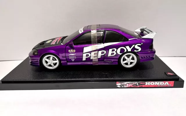 Hot Wheels Honda Civic SI Super Street Pep Boys Purple 1/18 Scale Car READ DESC.