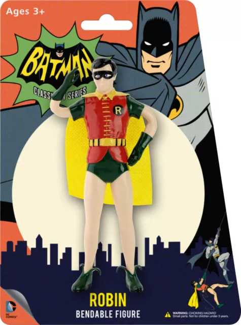 * Robin Dc Comics Batman Classic Tv Series 5.5 In Bendable Figure By Nj Croce *