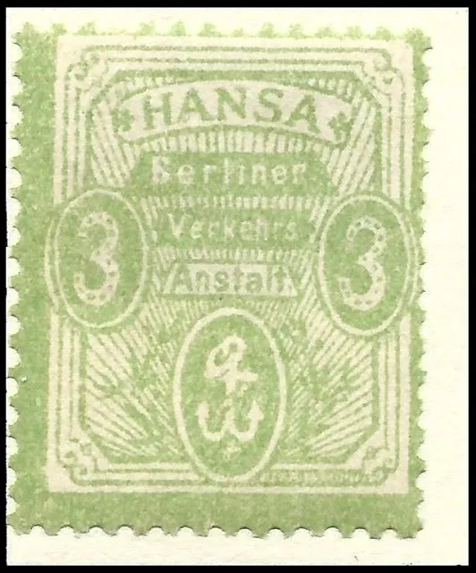 BERLIN Privatpost HANSA1886 Mi.C.8 postfrisch orig. Gummierung m.Falz (#35805-1)