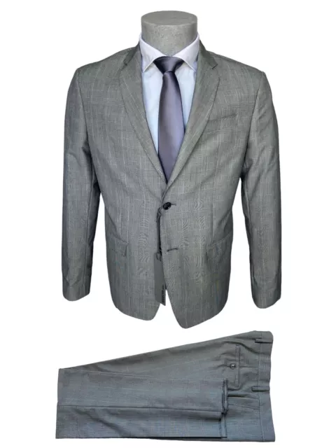 Abito uomo Havana & Co. grigio slim fit, su tessuto principe di Galles, -70%.