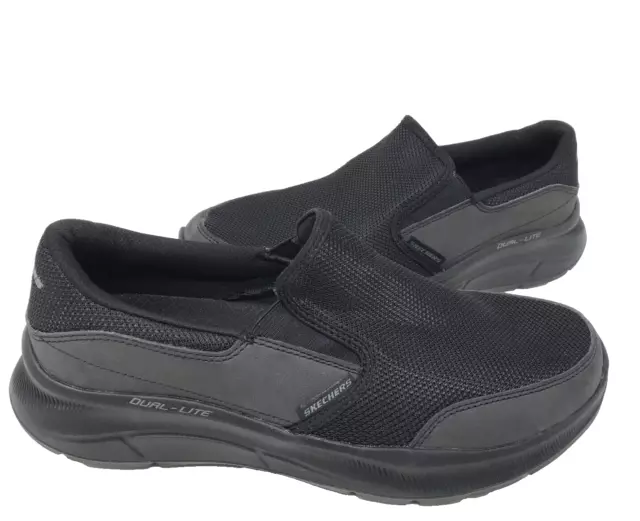 SKECHERS RESTERLY MENS 10 Black 77130 BLK Slip Resistant Slip On
