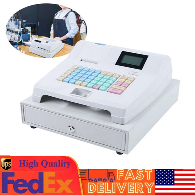 Electronic Cash Register Pos System 48 Keys Restaurant Bar Retail With Drawer US