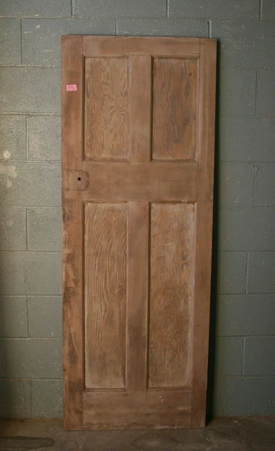 Reclaimed 1930's 4 Panel Pine Door Wooden 29" x 77" Internal  886