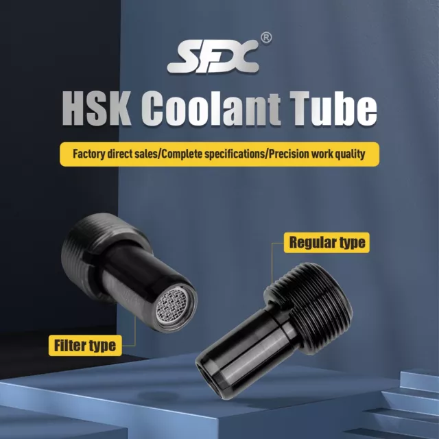 SFX 10 pcs HSK63 Double Stainless Steel Filters Coolant Tube for CNC Accessories