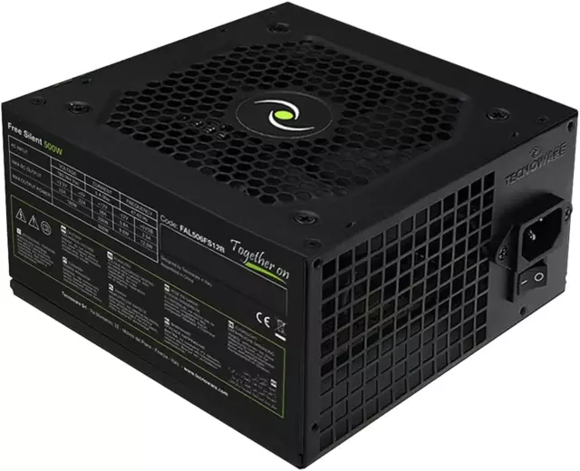 Tecnoware Alimentatore ATX per PC , Ventola Silenziosa Da 12 Cm, Connettori 2 X