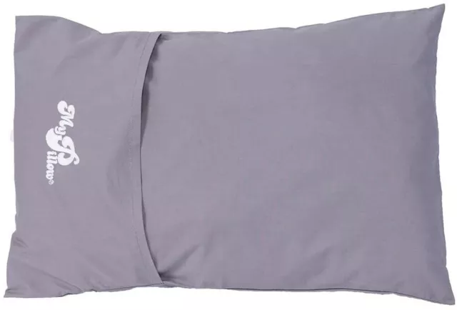 MyPillow Set Of 2 Roll & Go Travel Pillows, Light Grey
