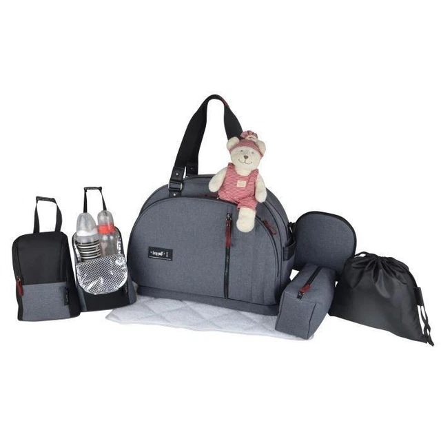 Baby on board - saca a langer- week end team smoke-sac de voyage bébé   - gris