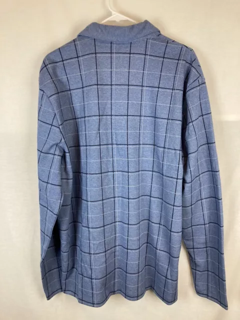NWT VAN HEUSEN Men's XL Long Sleeve Collared Shirt Blue Plaid Regular ...