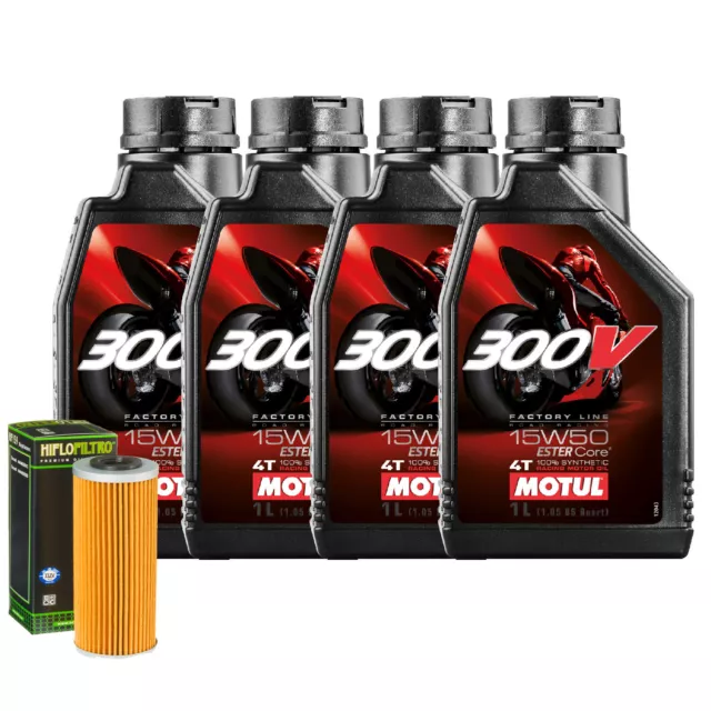 Set Entretien Huile Motul 300V 15W50 + Filtre pour Ducati 1103 Panigale V4 S