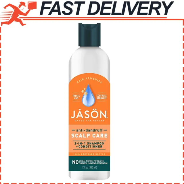 Jason Dandruff Relief Treatment 2-in-1 Shampoo & Conditioner Scalp Care, 12 Oz