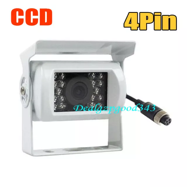 4Pin 12V Bus Trailer CCD 18 IR Night Vision Car Rear View Reverse Camera White