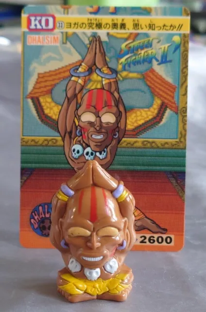 Street Fighter Dhalsim Rare Figure Japan Retro + CARDDASS CARDS SET BANDAI 1993