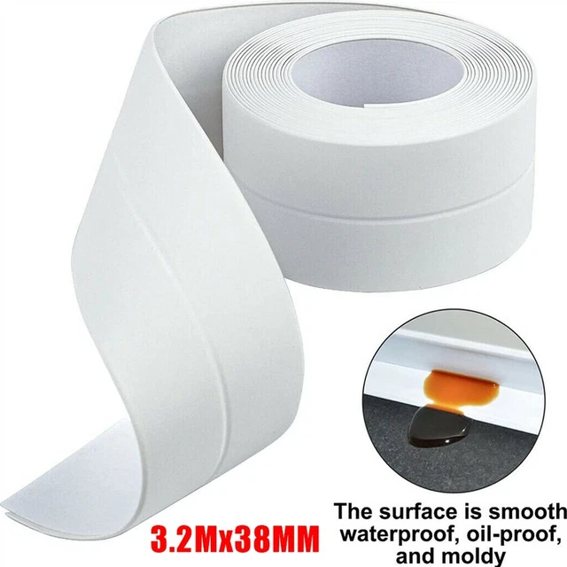 3,2M*38mm Bañera Paredes Cinta de sellado Blanco Plegado Alto Valor