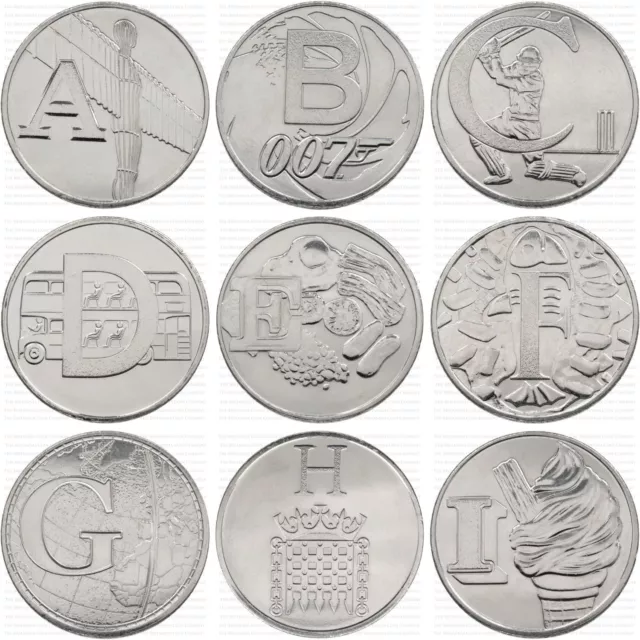 10P A-Z Alphabet 10 Pence 2018/2019 Uncirculated Coins - Various Designs