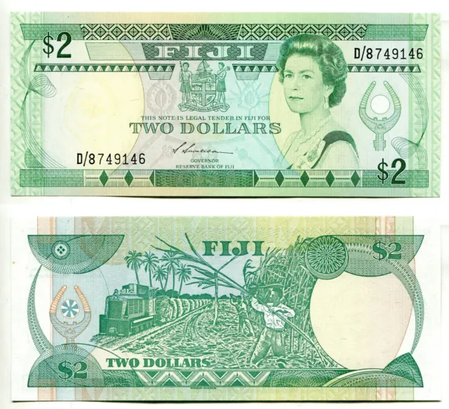 2 Dollars  Fiji / Fidschi ND(1988) unc,  P. 87a