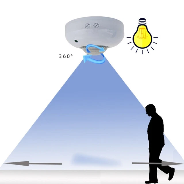 Surface Mount PIR Ceiling Occupancy Motion Sensor Monitor Light Switch 360°