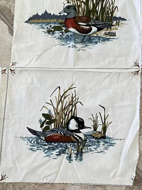NEW CRANSTON VIP Fabric Panels Wild Duck Book Patches (4) Animals ...
