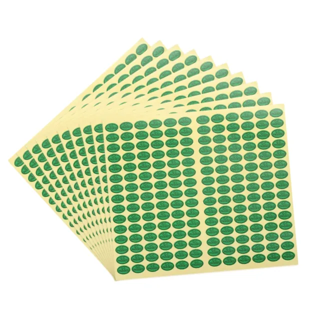 QC Passed Stickers Oval Shape Adhesive Labels 9 x 13mm Pack of 10,Green