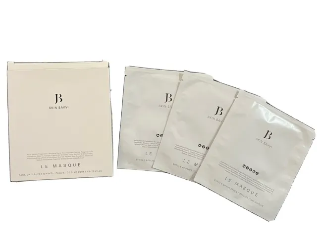 JB Skin Savvi Le Masque Pack Of 3 Face Sheet Masks—New In Box