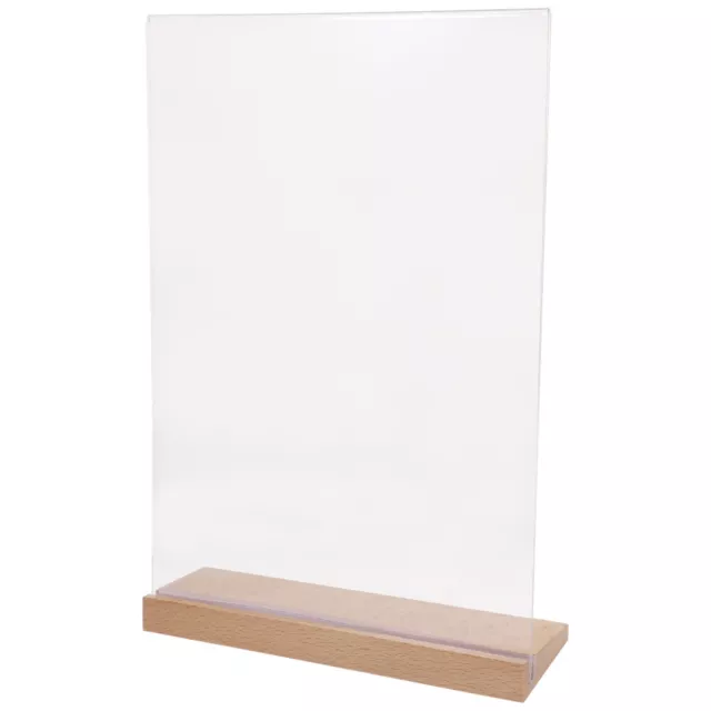 Wooden Table Card Reception Label Acrylic Sign Holder Top Display Stand