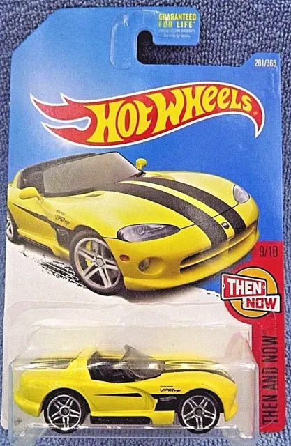2017 Hot Wheels #281 Then and Now 9/10 DODGE VIPER RT/10 Yellow w/Pr5 Spoke