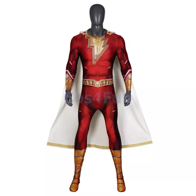 Shazam Fury of the Gods Costume Billy Batson Cosplay Bodysuit Adult Kids 3