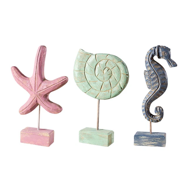Bois Style Nautique Figurine Statue Décorations Pièce Maîtresse Artisanat